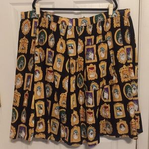 Cat Portrait Midi Skirt